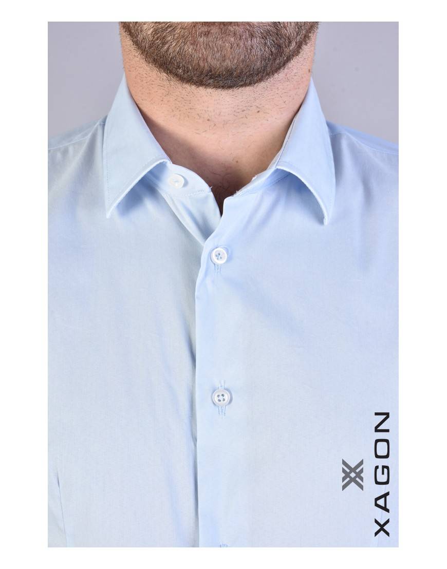 La haine inside us CAMICIA PAMATE Stretch Slim Fit Cielo Vendite Flash