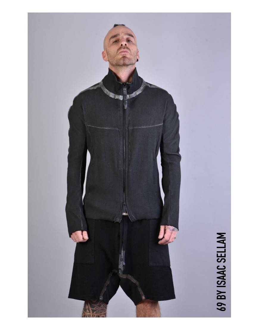 La haine inside us HUMANO ZIP RIBBED Piombo Italy