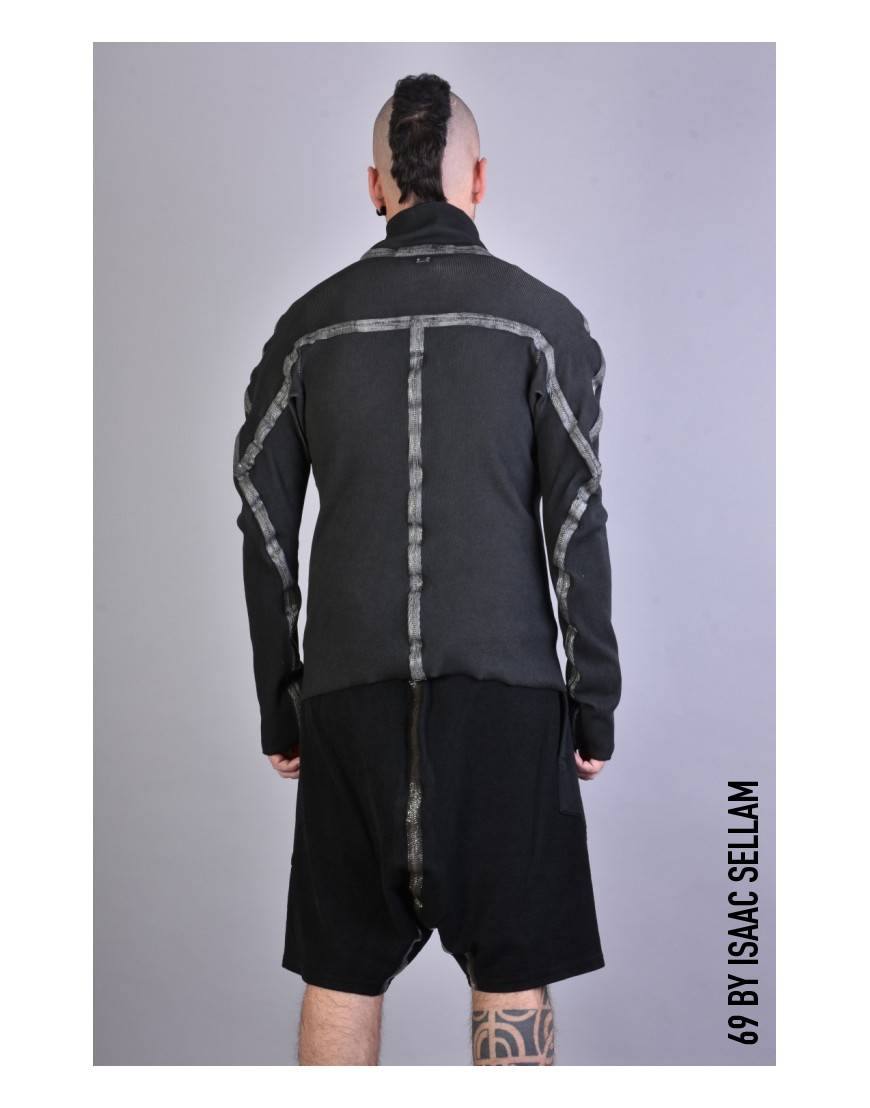 La haine inside us HUMANO ZIP RIBBED Piombo Italy