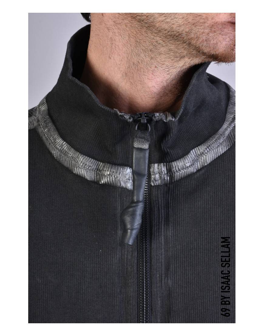 La haine inside us HUMANO ZIP RIBBED Piombo Italy