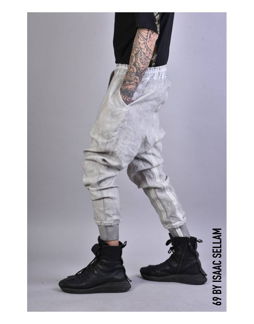 La haine inside us PANTS BANDE LINEN Grey Qualità