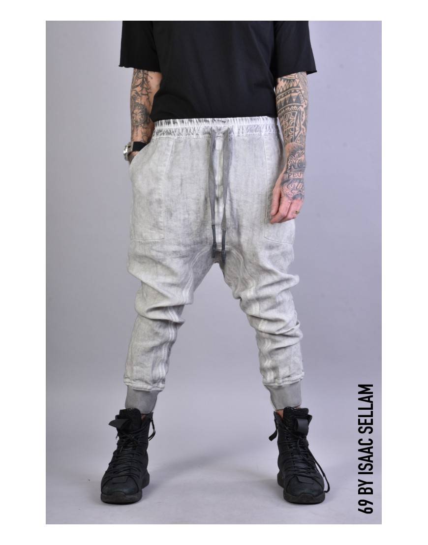 La haine inside us PANTS BANDE LINEN Grey Qualità