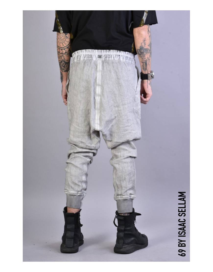 La haine inside us PANTS BANDE LINEN Grey Qualità