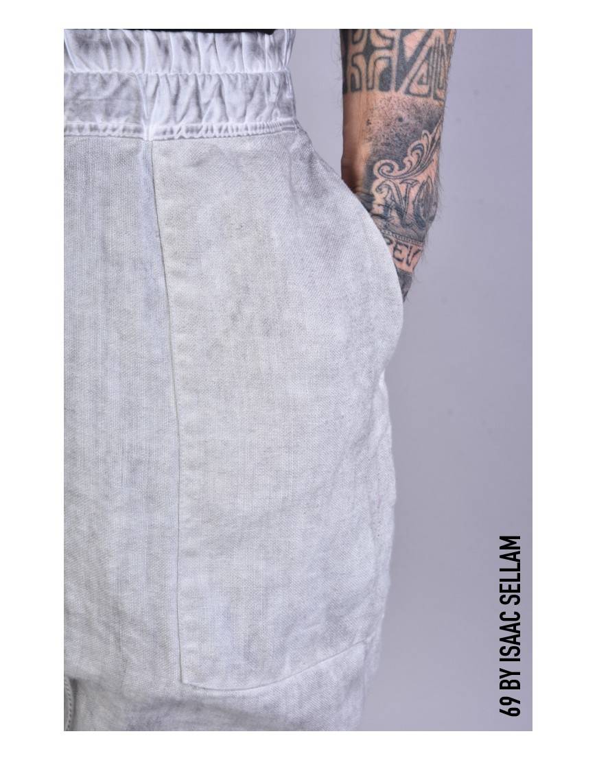 La haine inside us PANTS BANDE LINEN Grey Qualità