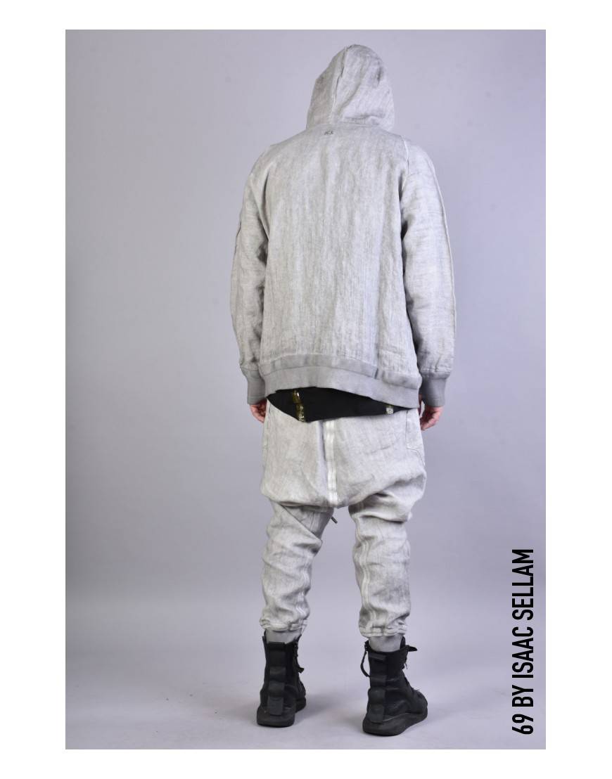 La haine inside us ZIPPY HOOD LINEN Grey Pezzi Unici