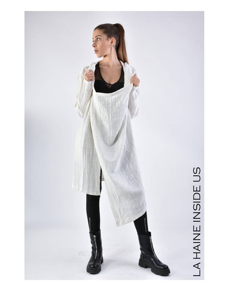 La haine inside us 3J LM164 CARDIGAN UNISEX D Bianco Italy