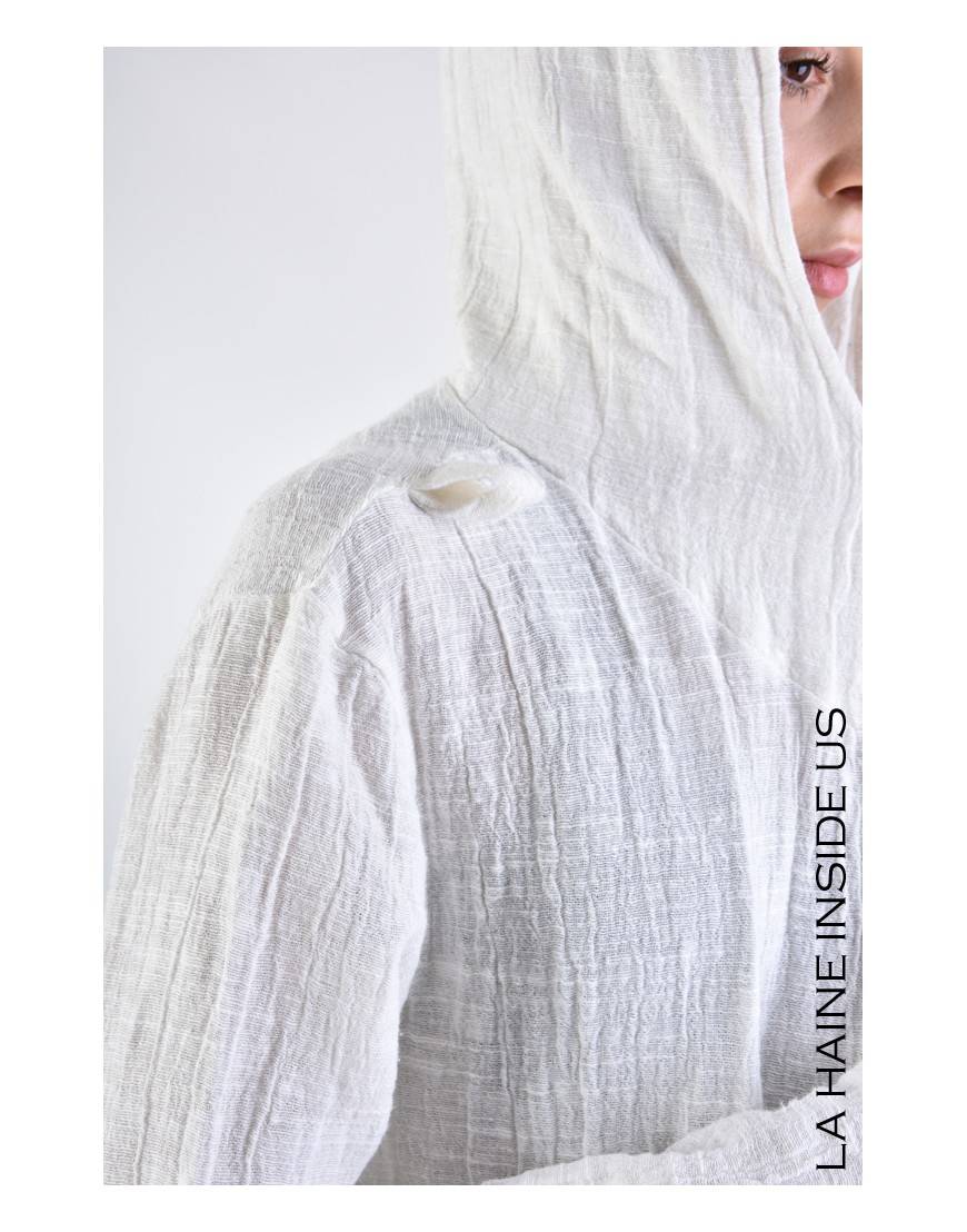 La haine inside us 3J LM164 CARDIGAN UNISEX D Bianco Italy