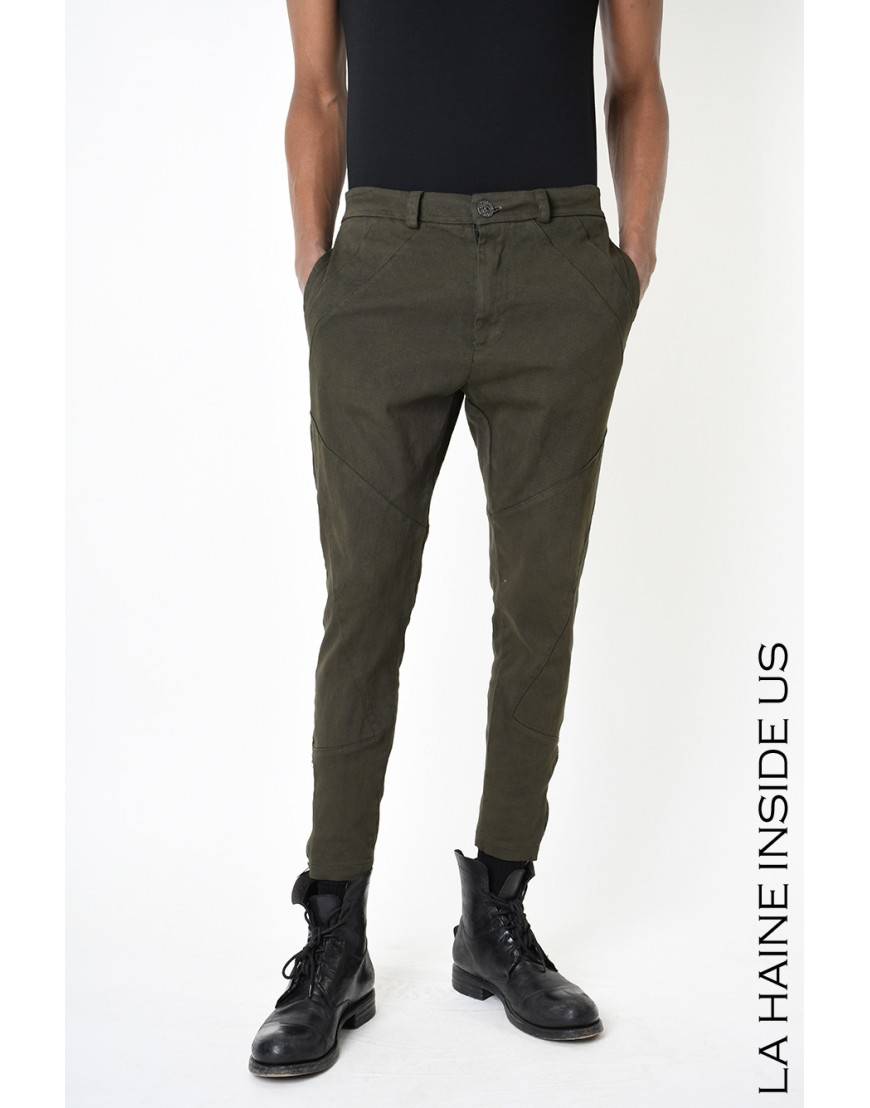 La haine inside us 3B LM228 PANTALONE Verde Spedizione Gratuita