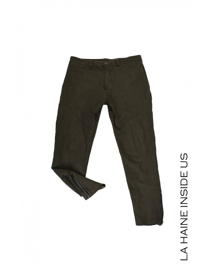 La haine inside us 3B LM228 PANTALONE Verde Spedizione Gratuita