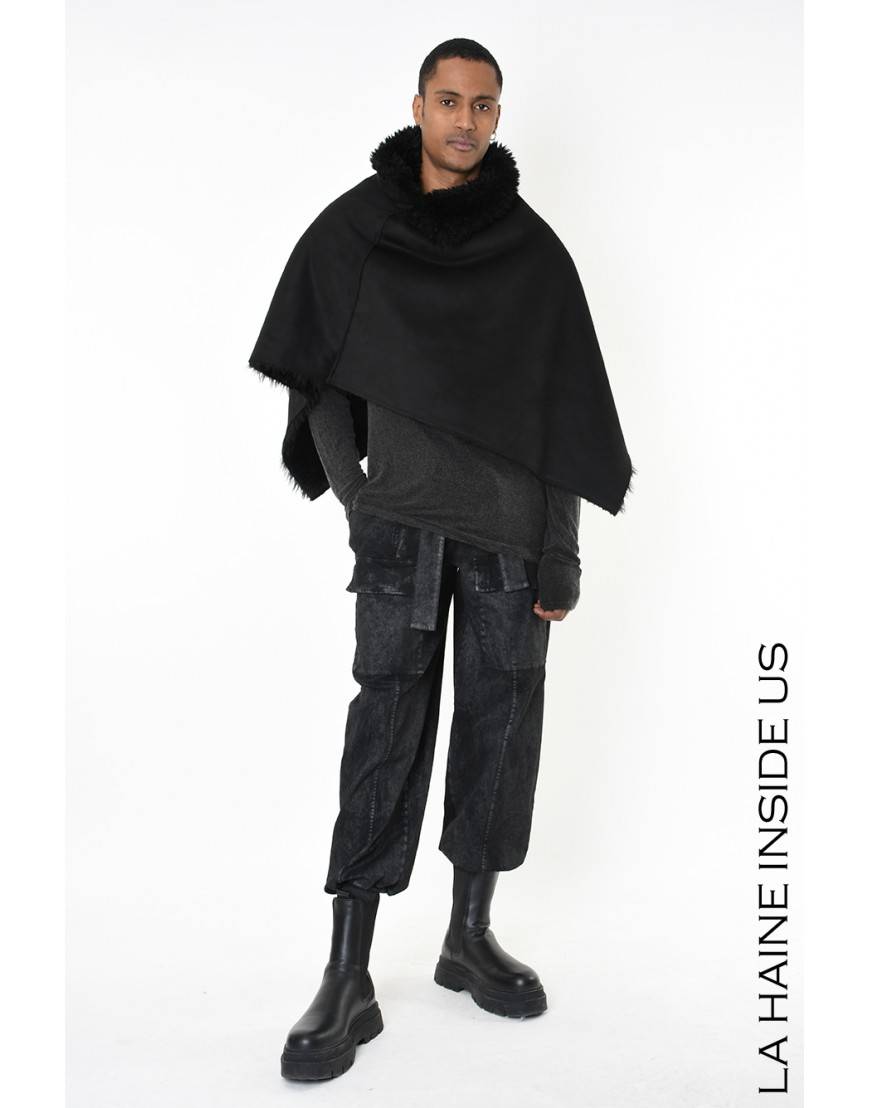 La haine inside us 4- LW862 PONCHO UNISEX U Nero Negozio