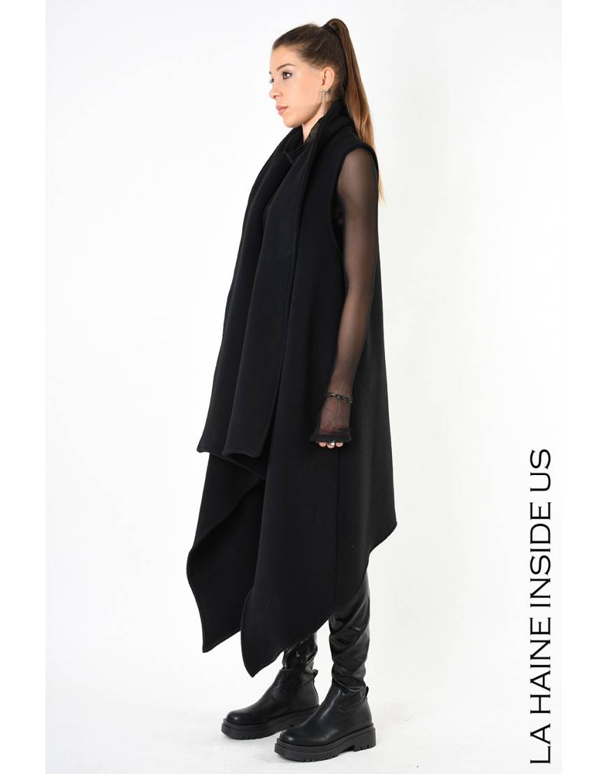 La haine inside us 4B LW797 GILET UNISEX D Nero In Saldo