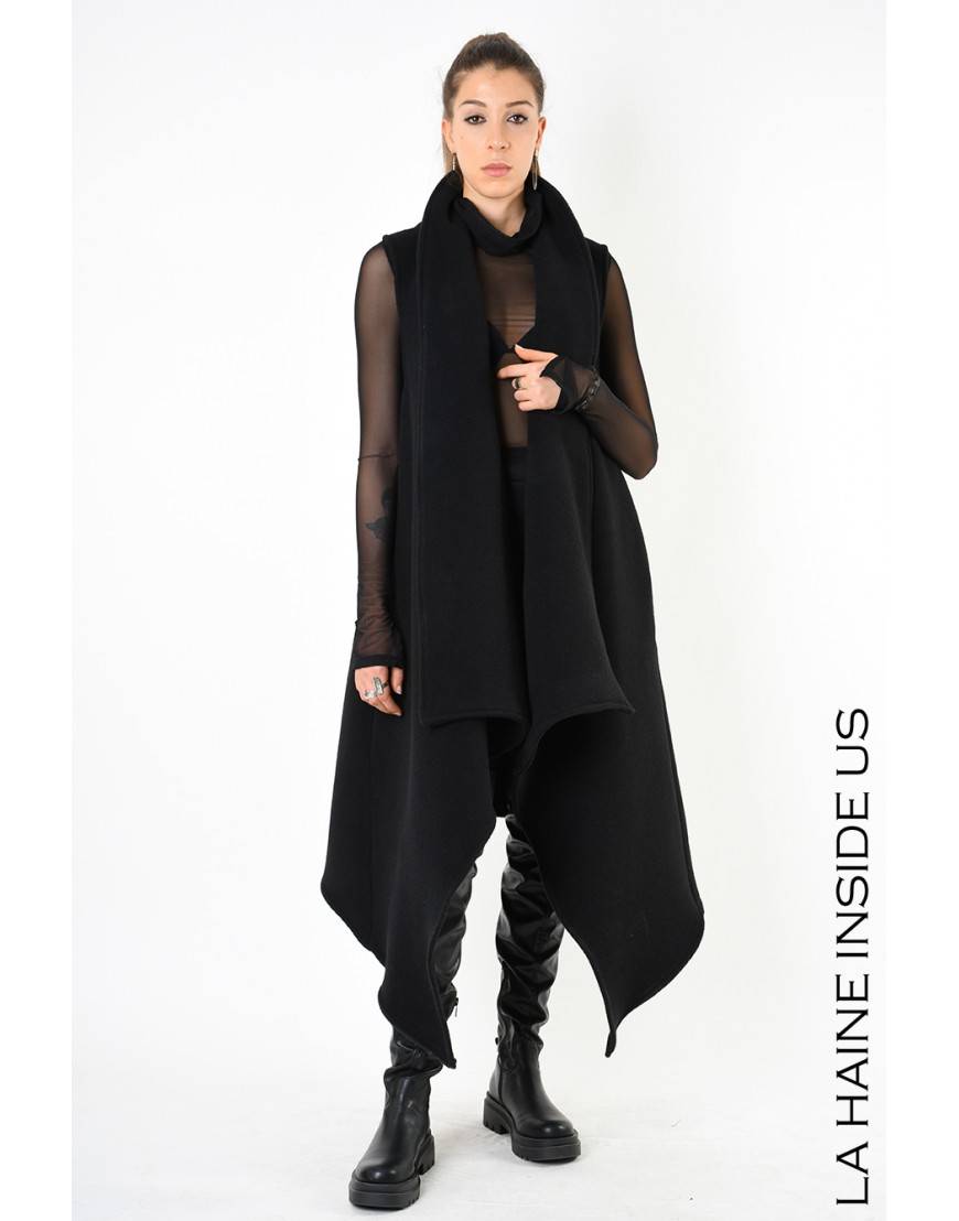 La haine inside us 4B LW797 GILET UNISEX D Nero In Saldo