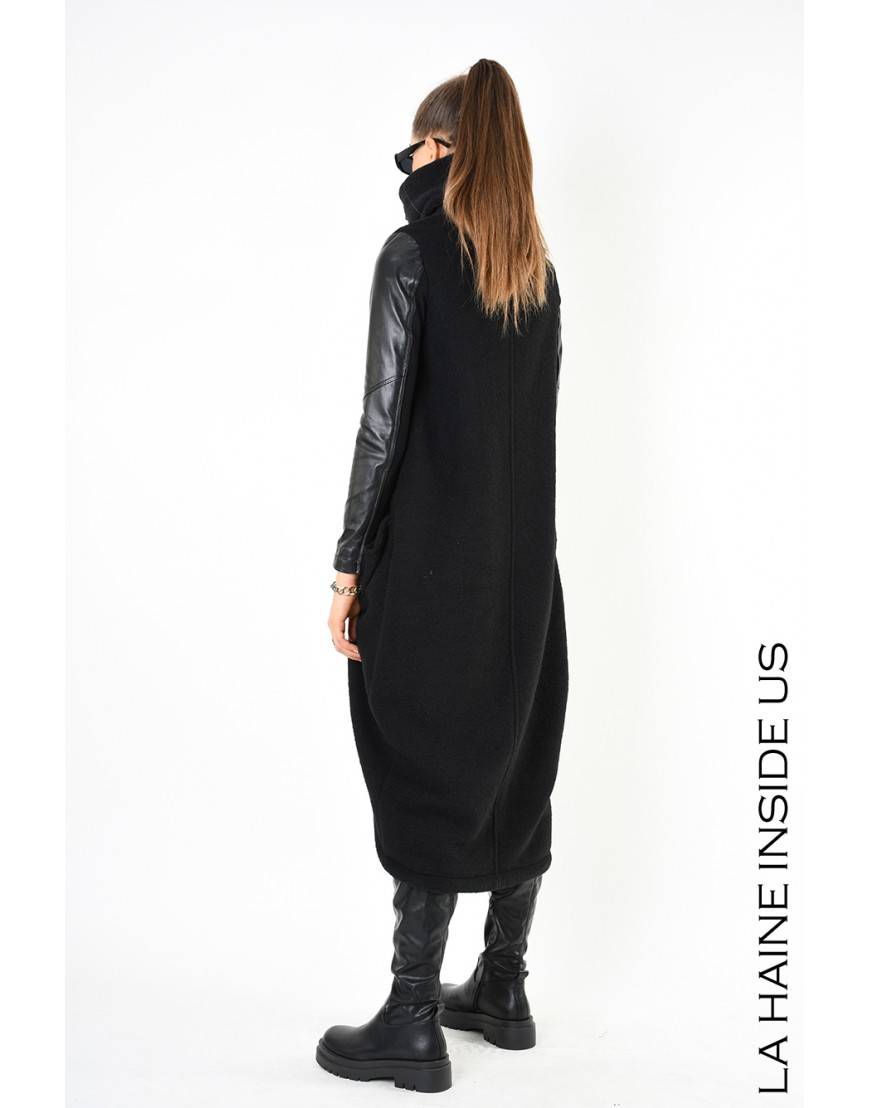 La haine inside us 4B LW799 CAPPOTTO Nero Prezzo basso