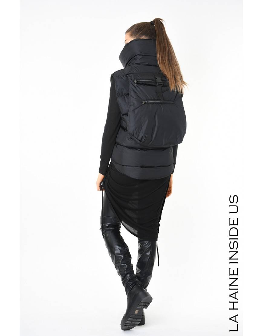 La haine inside us 3P LM252 PETTORINA + ZAINO UNISEX D Nero Sottocosto