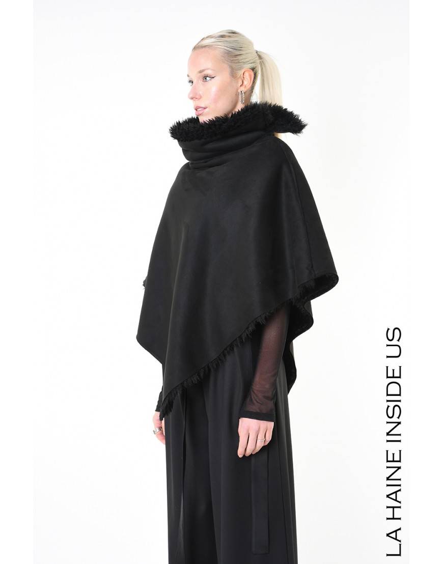La haine inside us 4- LW862 PONCHO UNISEX D Nero Economico