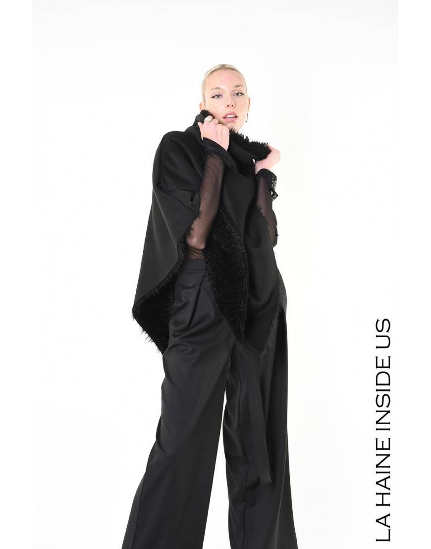 La haine inside us 4- LW862 PONCHO UNISEX D Nero Economico