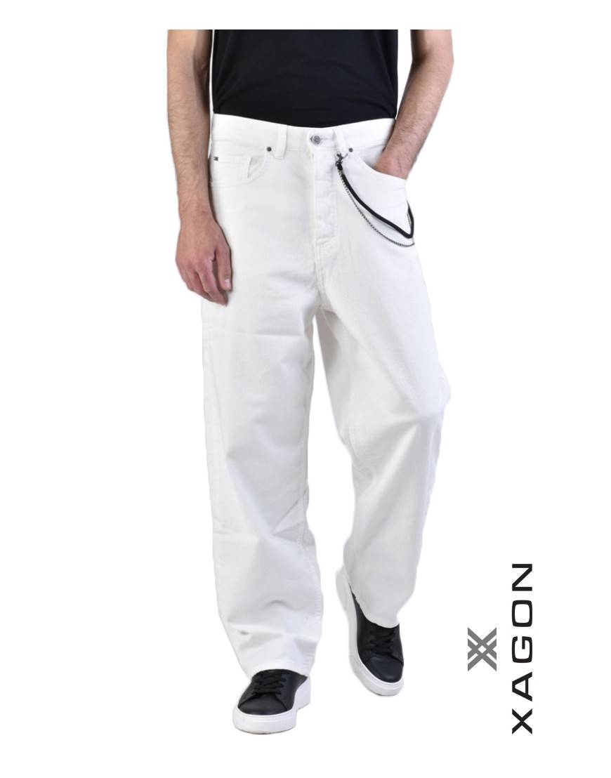 La haine inside us JEANS UMR169 Bianco Consegna Veloce