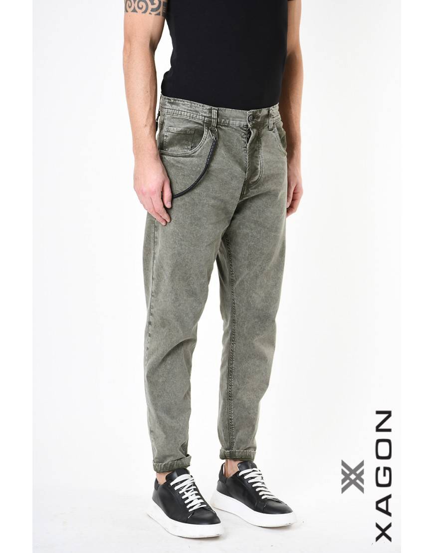 La haine inside us PANTALONE 2CR2013 Verde Spedizione Gratuita