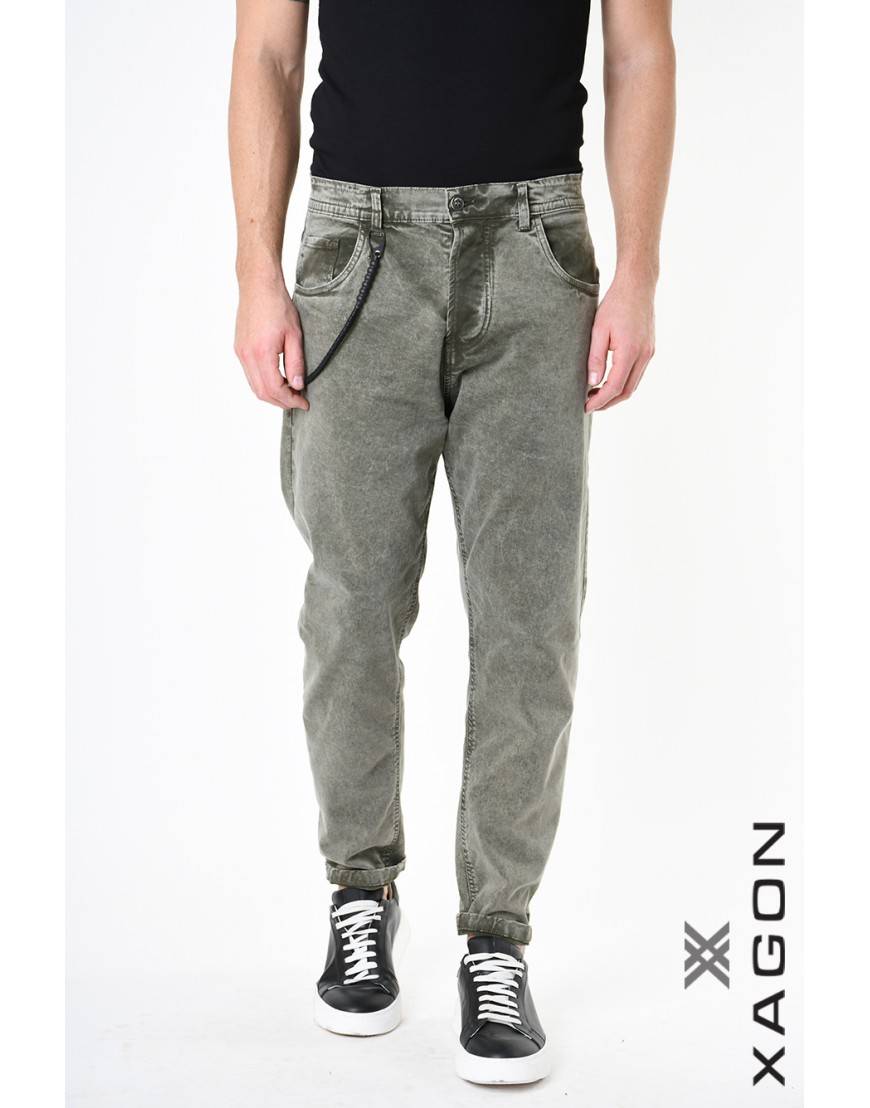 La haine inside us PANTALONE 2CR2013 Verde Spedizione Gratuita