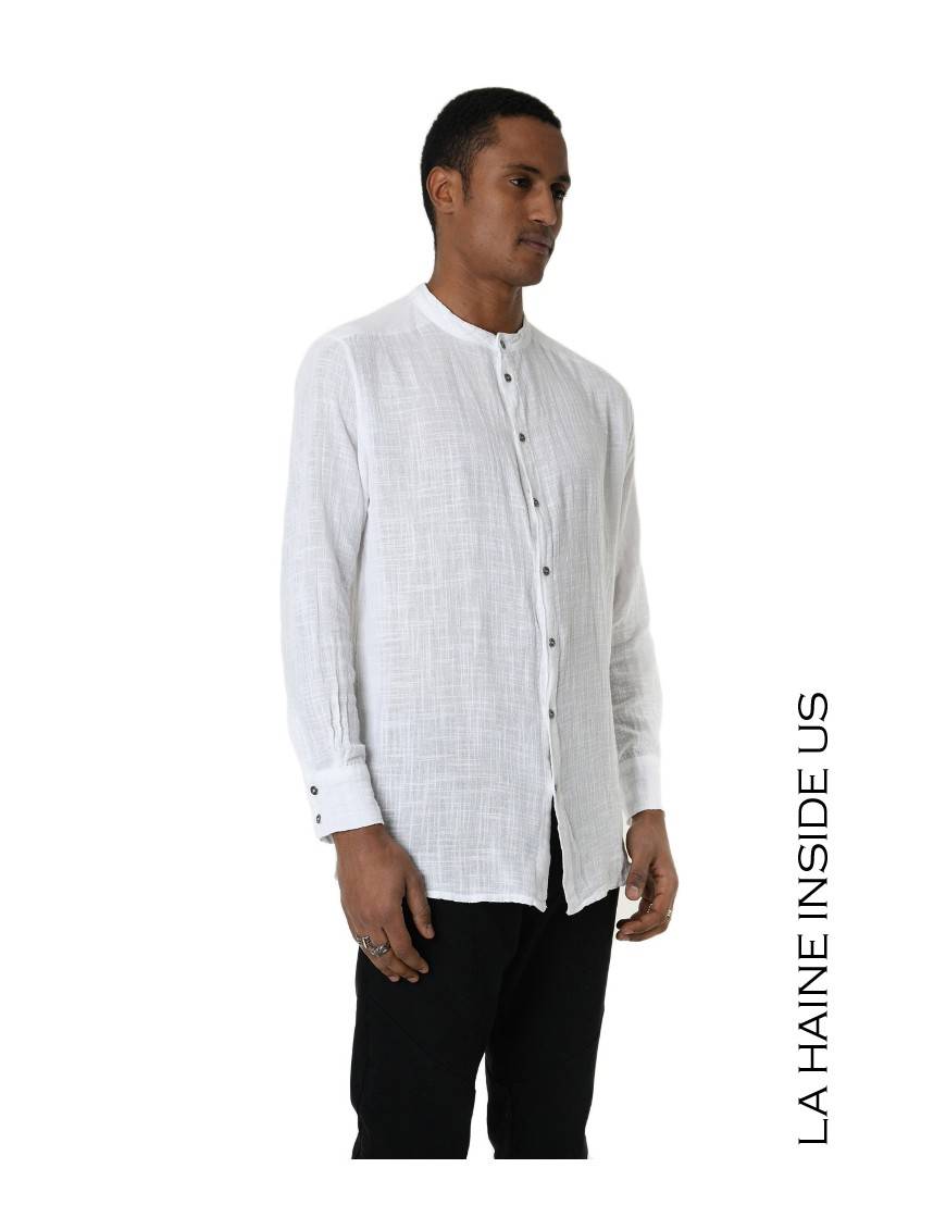 La haine inside us 3V LM118 CAMICIA Bianco Prezzo Ridotto