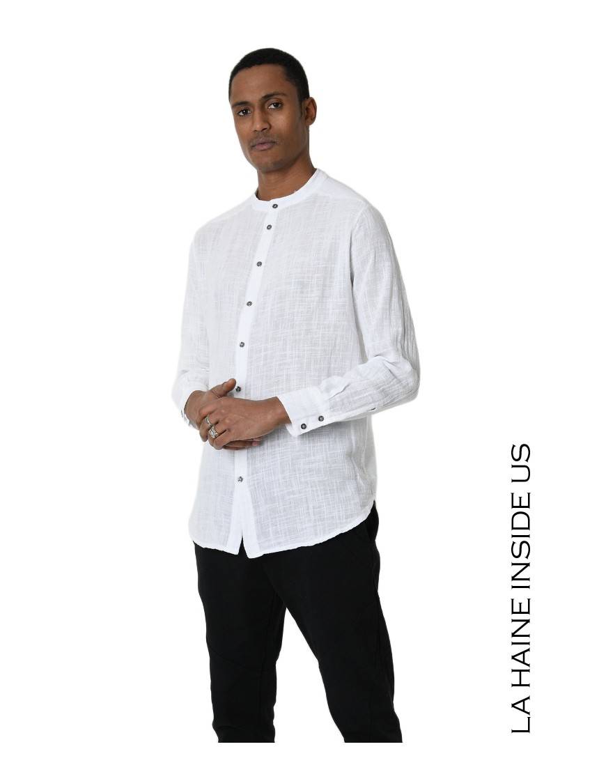 La haine inside us 3V LM118 CAMICIA Bianco Prezzo Ridotto