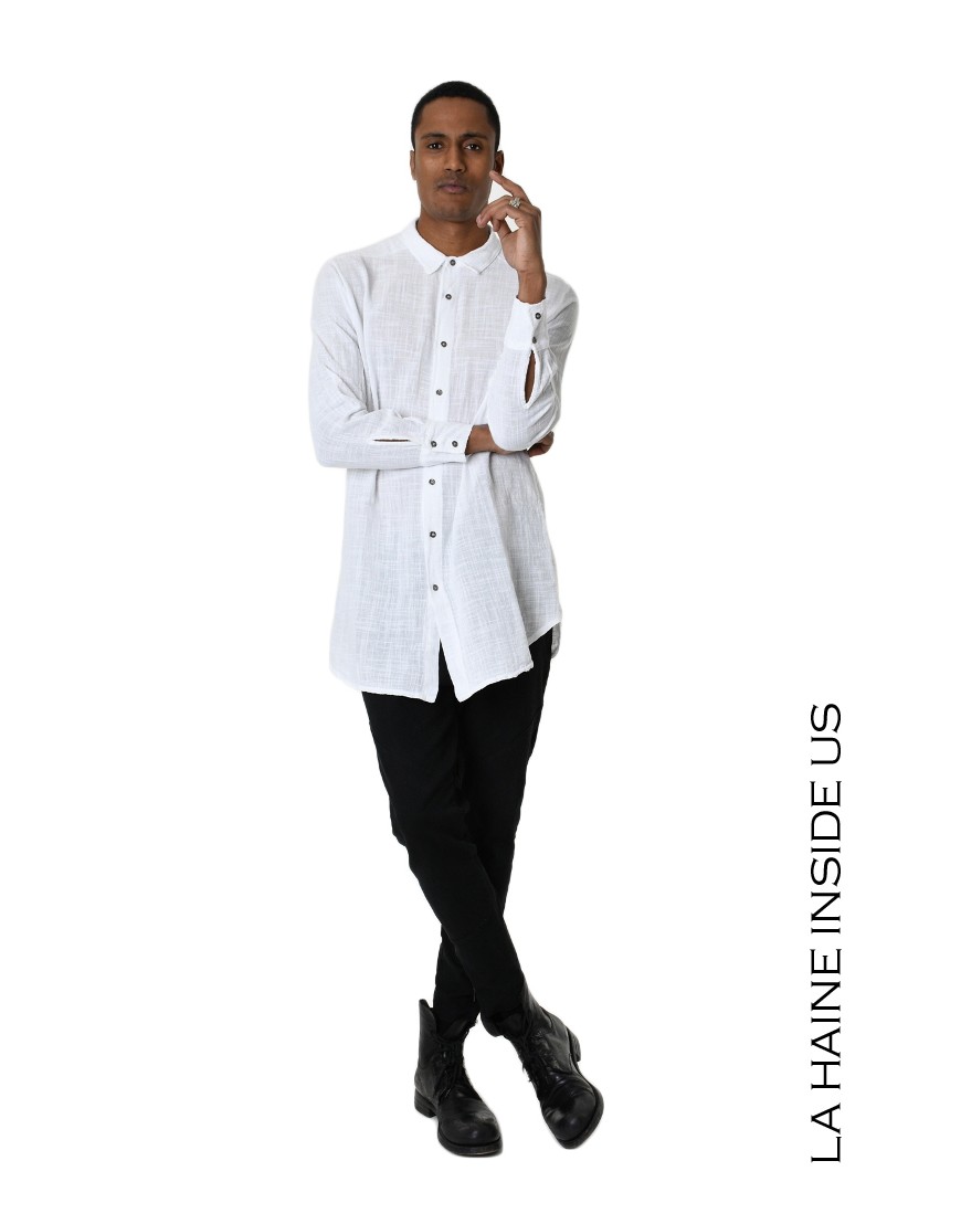 La haine inside us 3V LM114 CAMICIA Bianco Spedizione Gratuita