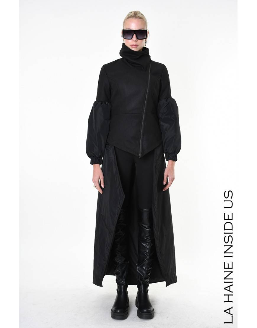 La haine inside us 4B LW837 CAPPOTTO Nero In Saldo