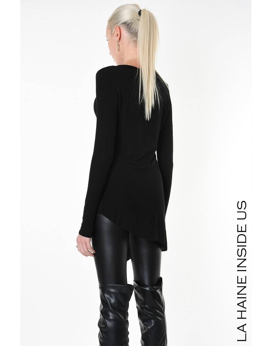 La haine inside us 4V LW897 MAGLIA Nero In Linea