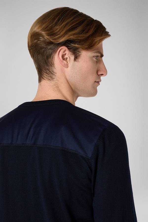 Lab. Pal Zileri Girocollo in lana con dettagli in nylon Pezzi Unici