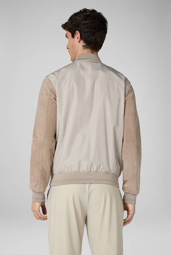 Lab. Pal Zileri Bomber beige in nylon e suede Nuovo