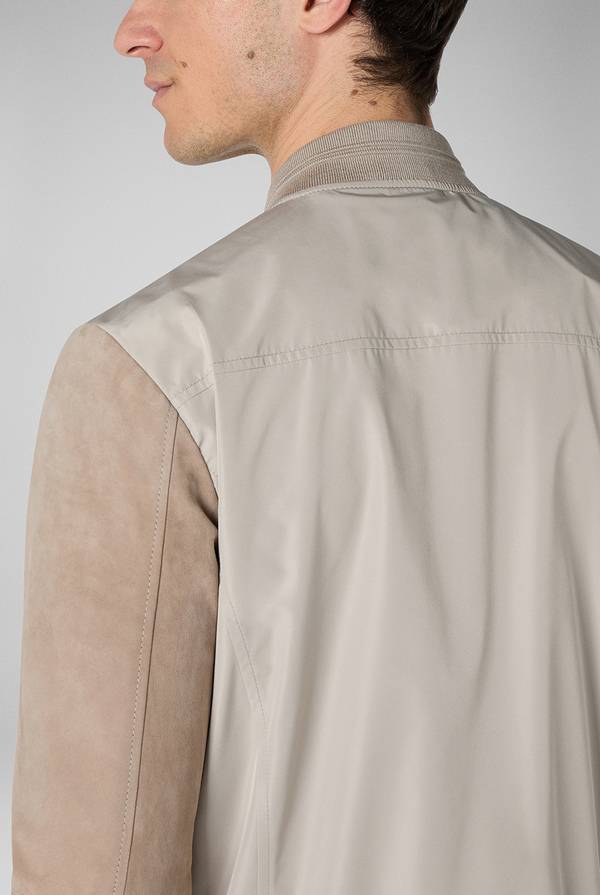 Lab. Pal Zileri Bomber beige in nylon e suede Nuovo