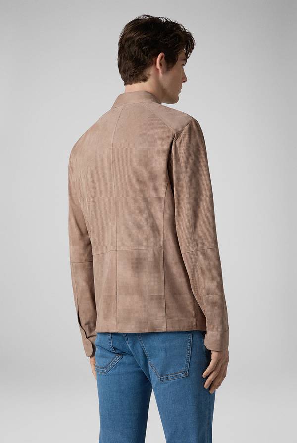Lab. Pal Zileri Overshirt in suede e nappa micro perforata Promozione