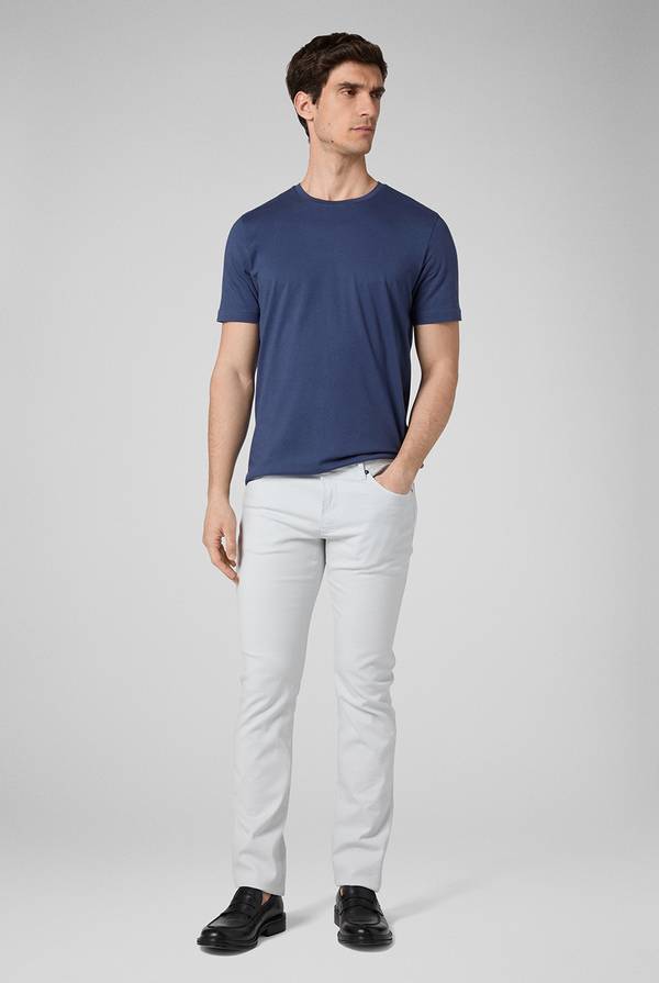 Lab. Pal Zileri T-Shirt in cotone nel colore blu Vendita Calda