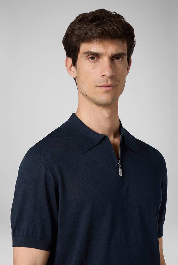 Lab. Pal Zileri Polo jacquard con monogramma pz Negozio