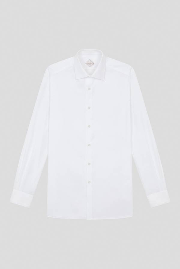 Lab. Pal Zileri Camicia bianca in cotone con micro struttura