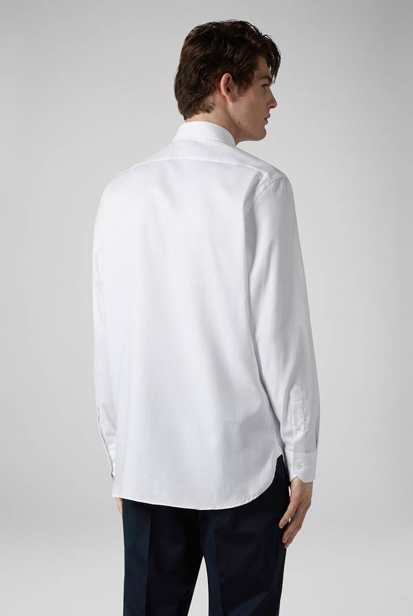 Lab. Pal Zileri Camicia bianca in cotone con micro struttura 2025