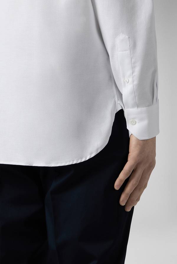 Lab. Pal Zileri Camicia bianca in cotone con micro struttura 2025