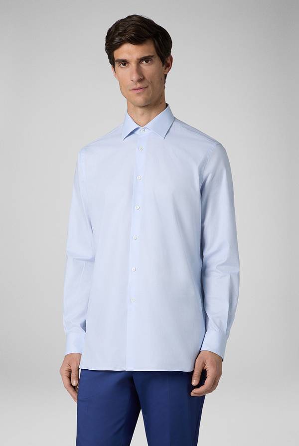 Lab. Pal Zileri Camicia azzurra con micro struttura Qualità