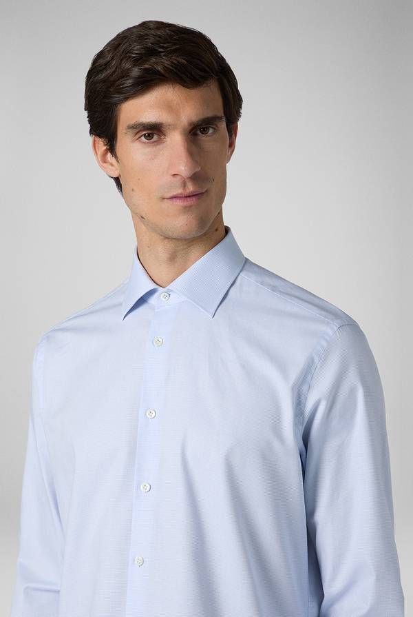 Lab. Pal Zileri Camicia azzurra con micro struttura Qualità