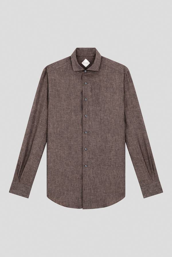 Lab. Pal Zileri Camicia in lino marrone