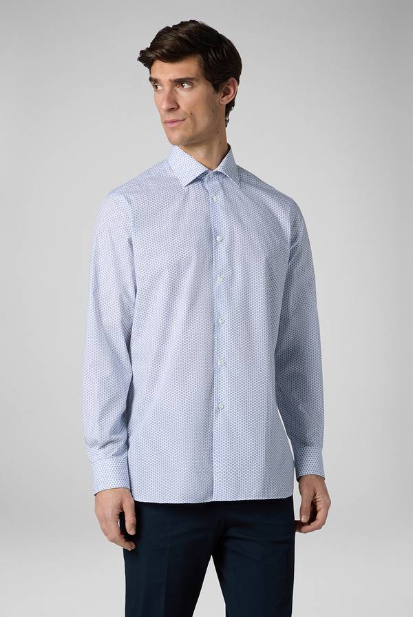 Lab. Pal Zileri Camicia in puro cotone con stampa circolare Acquista Ora