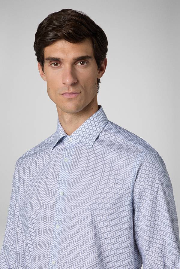 Lab. Pal Zileri Camicia in puro cotone con stampa circolare Acquista Ora