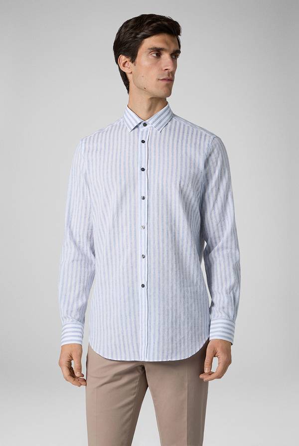 Lab. Pal Zileri Camicia a macro righe bianche e azzurre Shopping Online