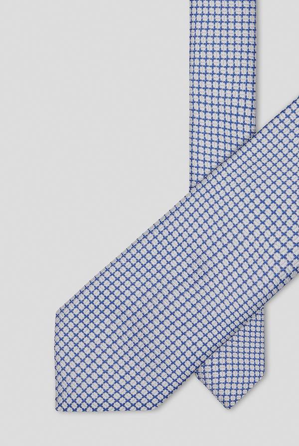 Lab. Pal Zileri Cravatta con micro lavorazione jacquard nei toni dell'azzurro In Vendita