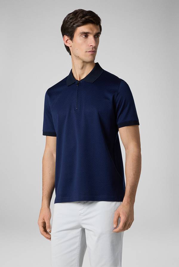 Lab. Pal Zileri Polo a zip in cotone mercerizzato Saldi Di Fabbrica