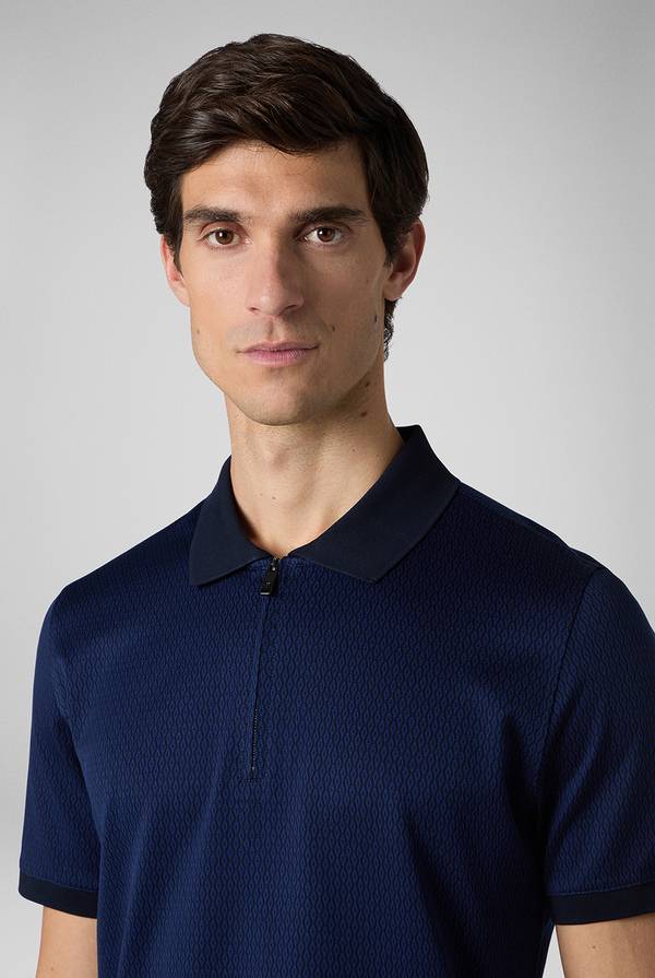 Lab. Pal Zileri Polo a zip in cotone mercerizzato Saldi Di Fabbrica