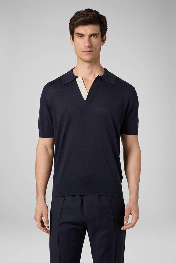 Lab. Pal Zileri Polo in maglia di lino e seta color senape In Saldo