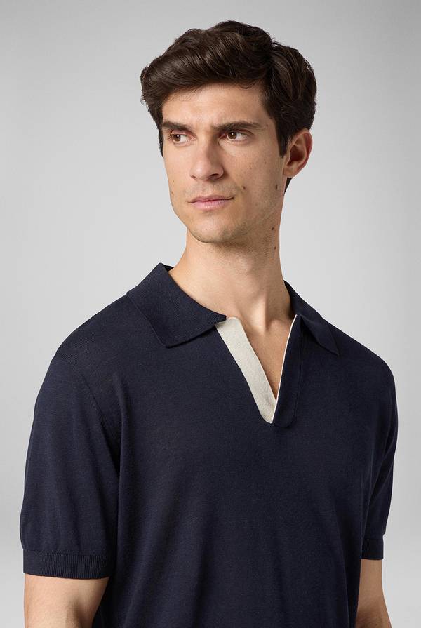 Lab. Pal Zileri Polo in maglia di lino e seta color senape In Saldo