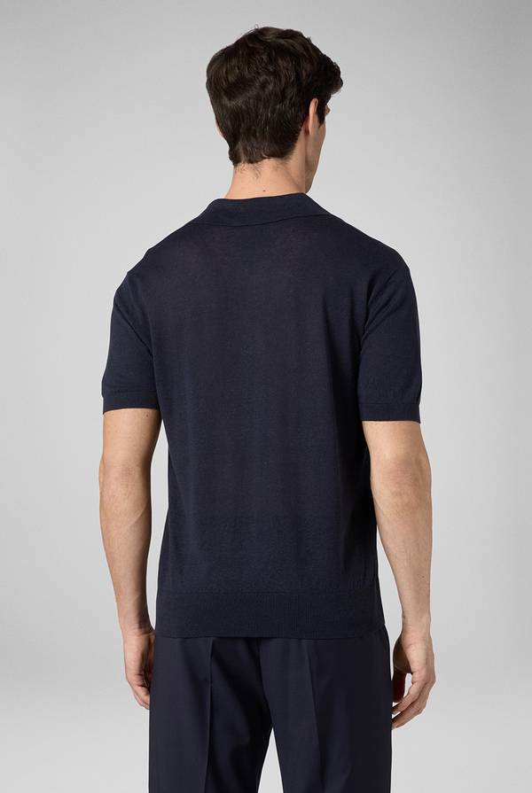 Lab. Pal Zileri Polo in maglia di lino e seta color senape In Saldo