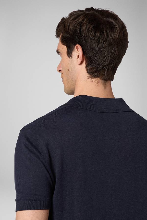 Lab. Pal Zileri Polo in maglia di lino e seta color senape In Saldo